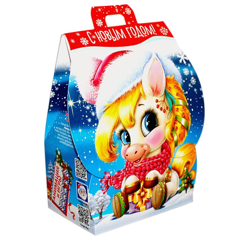 Детский подарок на Новый Год в картонной упаковке весом 430 грамм