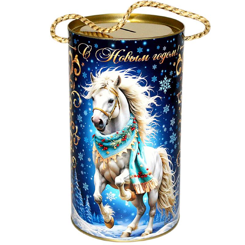 Сладкий подарок на Новый Год в тубе весом 950 грамм